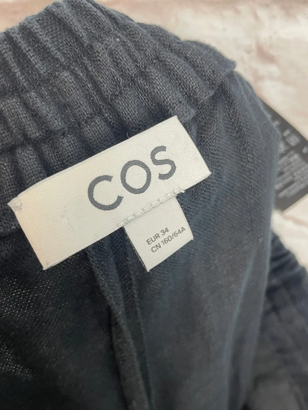 COS Black 100% Linen Wide Leg Pants Size XS